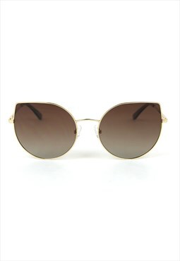 Gold Brown Cat Eye Sunglasses