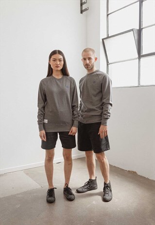 ZEN UNISEX ORGANIC COTTON CREW SWEATER (CHARCOAL)
