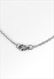 CRESCENT MOON NECKLACE SILVER CHAIN DOUBLE HORN PENDANT GIFT