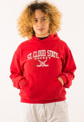VINTAGE RED CHAMPION HOODIE PULLOVER