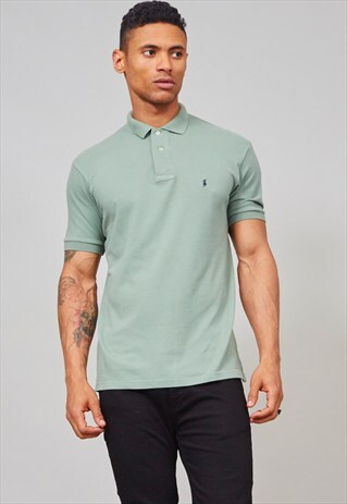 90'S OVERSIZED PASTEL GREEN POLO POLO RALPH LAUREN T-SHIRT