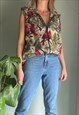 Vintage Parrot Fleece Gilet Jacket