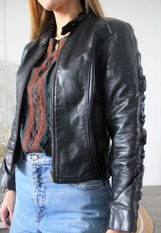 VINTAGE LEATHER JACKET SIZE S
