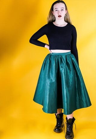 HAND MADE VINTAGE BOTTLE GREEN SKIRT