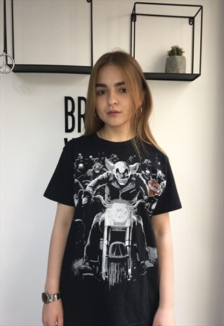 VINTAGE 90' AMAZING UNISEX BLACK HARLEY DAVIDSON COOL T-SHIR