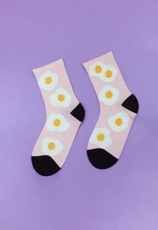 ILLUSTRATIVE EGG PRINT SOCKS