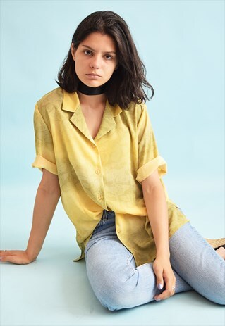 90'S RETRO MONOCHROME LOOSE-FITTED MOMS BLOUSE TOP