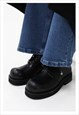METAL BUCKLE BOOTS HIGH FASHION ROUND SHAPE UTILITY SHOES