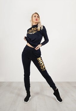 justyouroutfit Boss Lady Customized Tracksuit Navy
