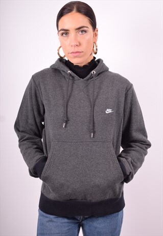 NIKE WOMENS VINTAGE HOODIE JACKET XL GREY 90'S