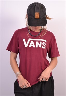 Vintage Vans T-Shirt Top Maroon