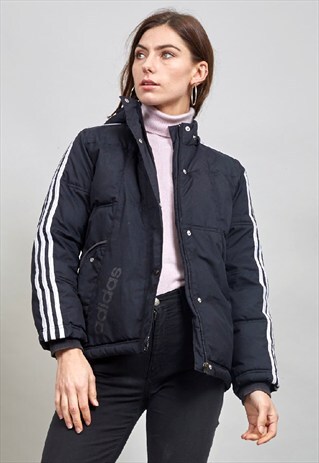 VINTAGE BLACK CLASSIC 90'S ADIDAS PUFFER JACKET