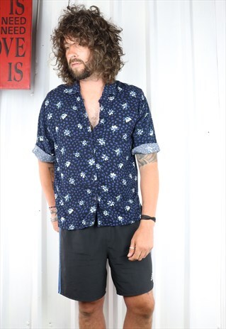 VINTAGE CRAZY PATTERN OVERSIZED SHORT SLEEVED SHIRT