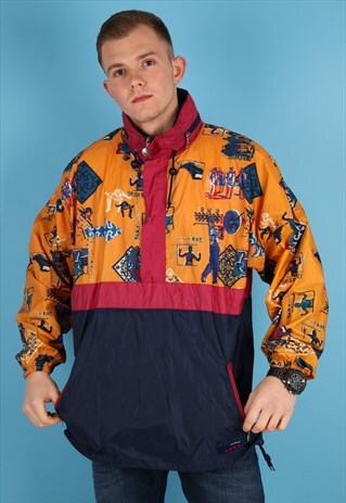 VINTAGE WINDBREAKER JACKET IN MULTI NJ734