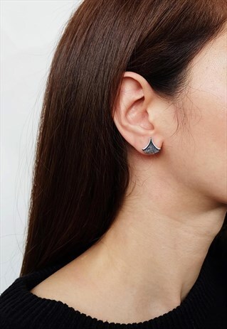 GINKGO LEAF STERLING SILVER EARRING