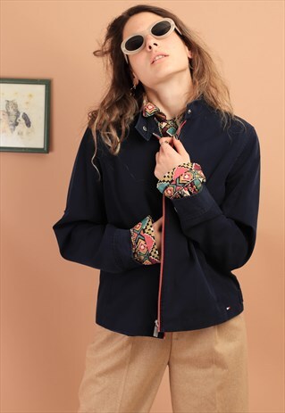 VINTAGE TOMMY HILFIGER HARRINGTON JACKET NAVY