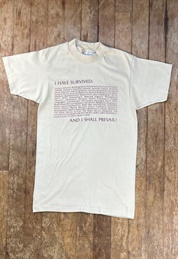 Vintage Hanes Tan Print Single Stitch T - Shirt 