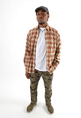 ORANGE CHECK FLANNEL SHIRT CS2786