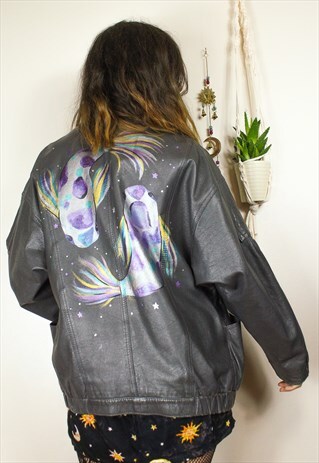 HANDPAINTED VINTAGE LEATHER JACKET