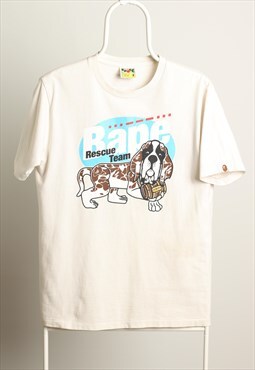 BAPE Vintage Script Print Crewneck T-shirt White