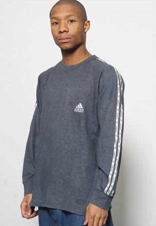 VINTAGE ADIDAS LONG SLEEVE T-SHIRT GREY