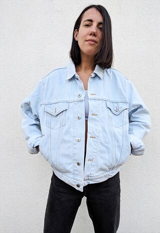 VINTAGE SCHOTT NYC JEANS OVERSIZED DENIM JACKET