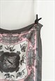 VINTAGE SQUARE SCARF WITH EQUESTRIAN HORSE PRINT