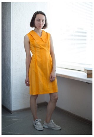 VINTAGE 60'S YELLOW/ORANGE MINI SLEEVELESS DRESS
