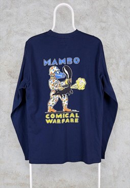 Vintage Mambo T Shirt Long Sleeved 2003 Comical Warfare Blue