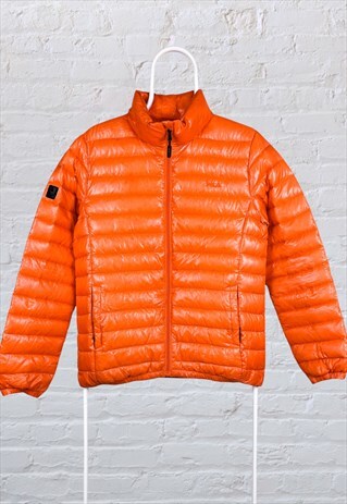 VINTAGE FILA PUFFER JACKET ORANGE WOMEN'S MEDIUM