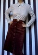 VINTAGE 70S-STYLE STRIPED SHIRT, BLUE & KHAKI, COTTON, UK12