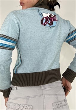 Vintage 90s Oneill Jumper Knit Zip Up Sweater Y2k Cardigan
