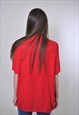 VINTAGE RED BLOUSE WITH SHORT SLEEVE 