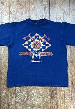 Vintage Navy Print Single Stitch T - Shirt   