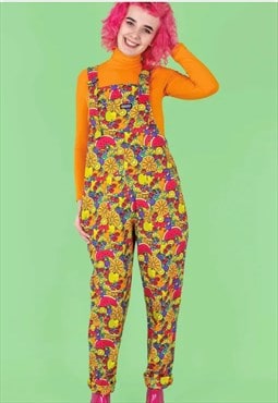 Tutti fruiti stretch twill dungarees 