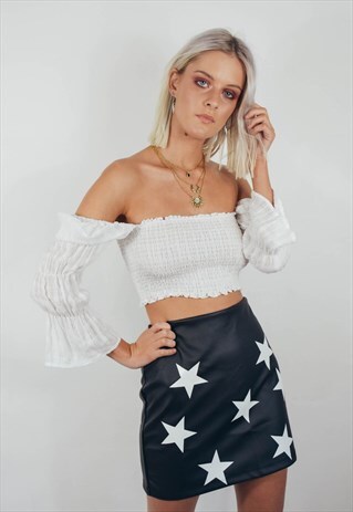 VINTAGE 90S INSPIRED VEGAN LEATHER SKIRT