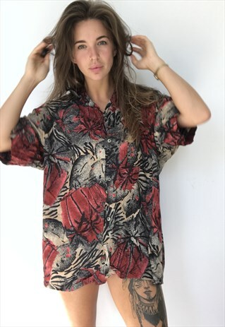 PATTERNED OVERSIZED RETRO VINTAGE UNISEX FESTIVAL SHIRT