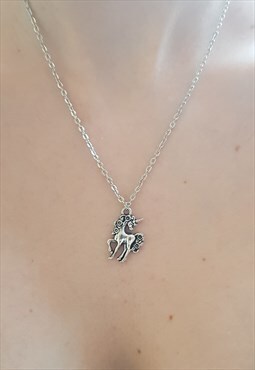 silver unicorn necklace