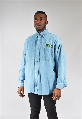 VINTAGE MID BLUE E-LOAN DENIM SHIRT