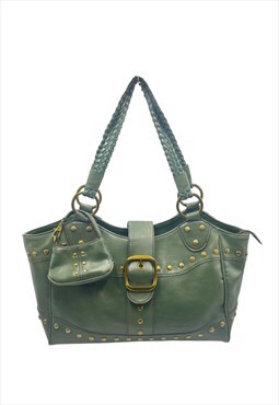 Vintage Y2K / 2000s Green Tote Handbag 