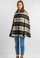 70S VINTAGE SCOTLAND MOHAIR WOOL WOMEN CAPE 5979