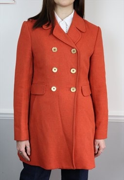 90s Orange Double Breasted Blazer Coat Jacket