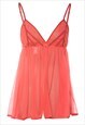 VINTAGE RED SHEER LACE BABYDOLL - XS