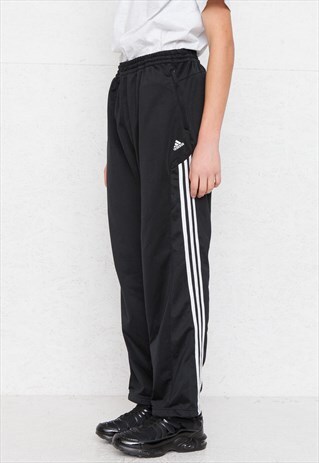 VINTAGE RETRO BLACK ADIDAS TRACK BOTTOMS JOGGERS