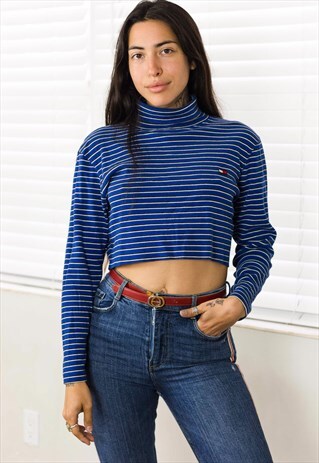 VINTAGE TOMMY HILFIGER CROP TOP REWORKED LOGO 90S M 7.6