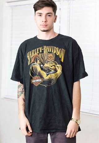 VINTAGE HARLEY-DAVIDSON PETERSON'S T-SHIRT LOGO 90S XXL 10.7