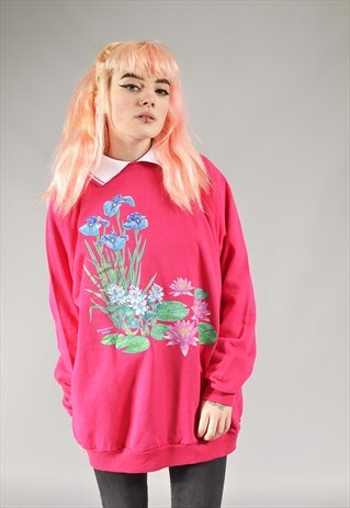 VINTAGE HOT PINK POND SWEATER
