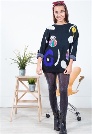 VINTAGE 80S CLASSIC KNITWEAR JUMPER / S1511