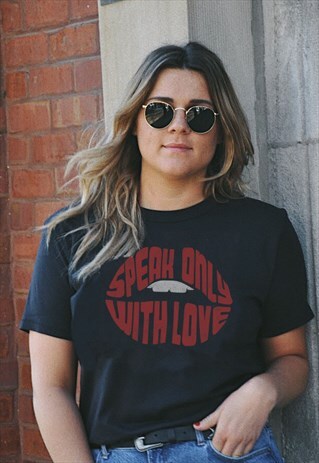 SPEAK ONLY WITH LOVE GRAPHIC T-SHIRT