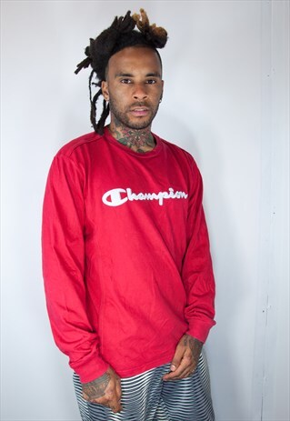 CHAMPION RED LIGHTWEIGHT VINTAGE T SHIRT